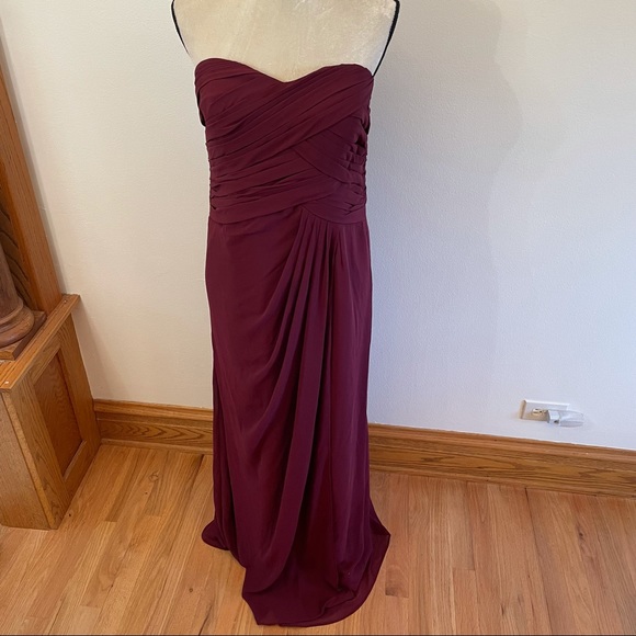 Bill Levkoff Chiffon Sweetheart Floor Length Gown size 14 - Picture 8 of 16